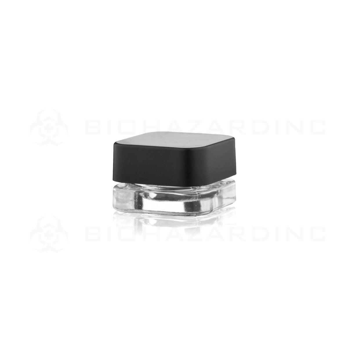5mL Clear Square Glass Concentrate Jars | Black Child Resistant Caps Included | 250 Count