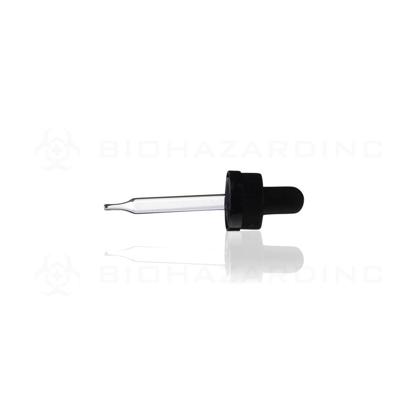 Black Glass Dropper Cap | 18mm | Child Resistant