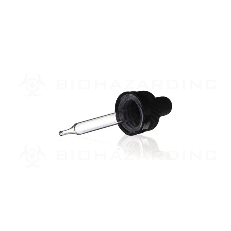 Black Glass Dropper Cap | 18mm | Child Resistant