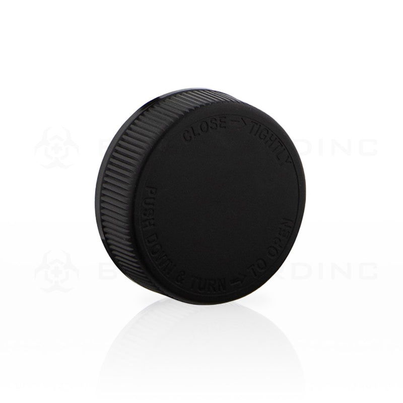 Black Polypropylene Plastic Cap | 45mm | Child Resistant