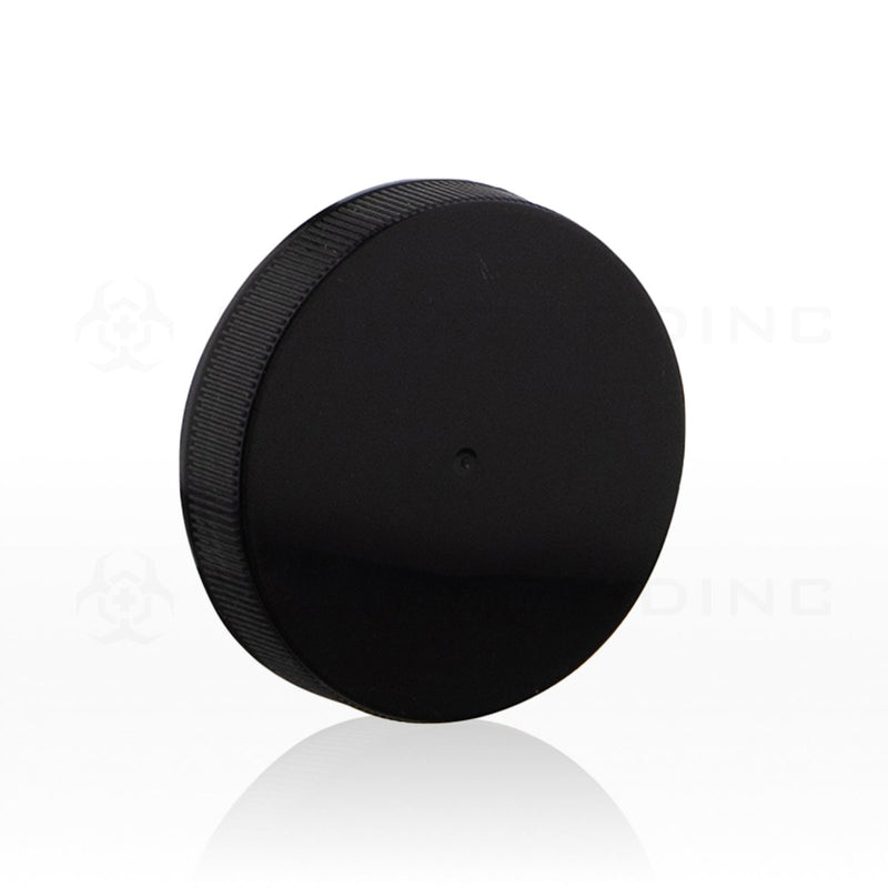 Black Plastic Ribbed Cap | 53mm