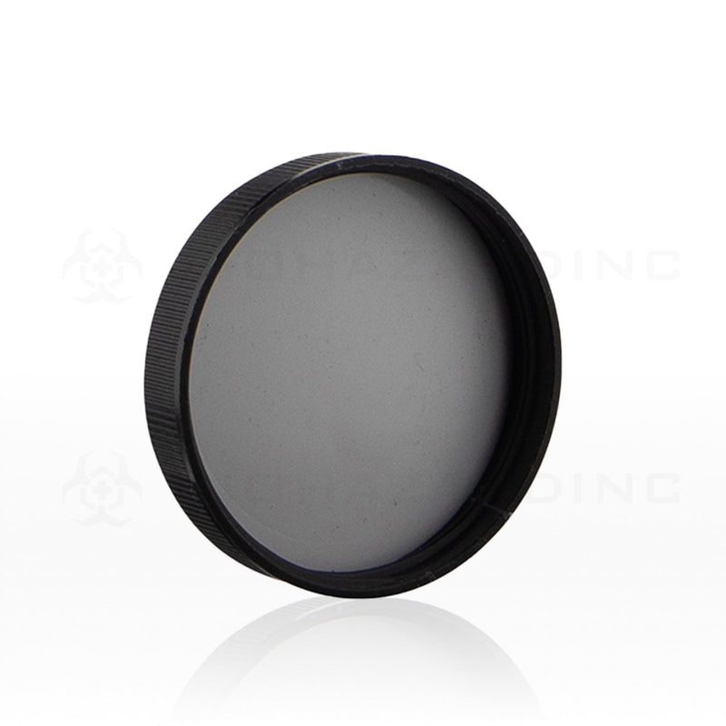 Black Plastic Ribbed Cap | 53mm