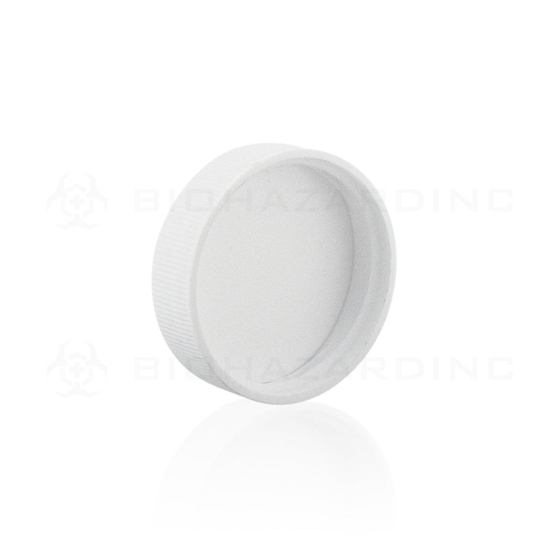 Matte White Plastic Ribbed Cap | 38mm