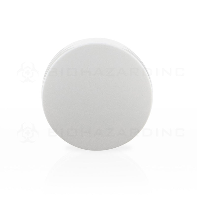 White Plastic Gloss Smooth Skirt Unlined Cap | 53mm