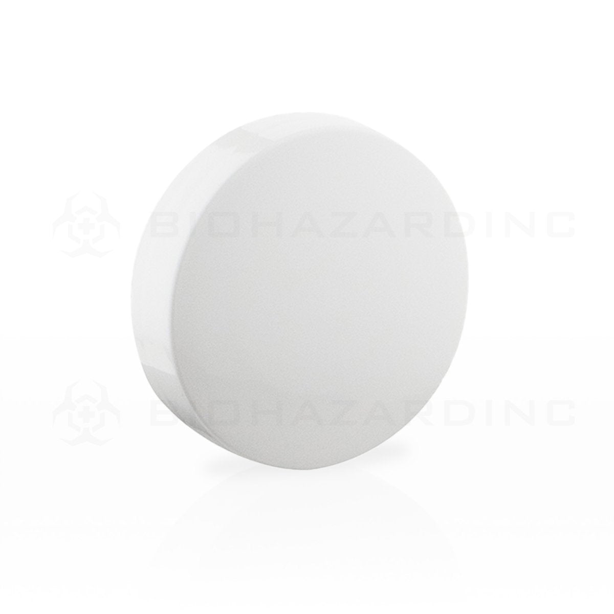 White Plastic Gloss Smooth Skirt Unlined Cap | 53mm