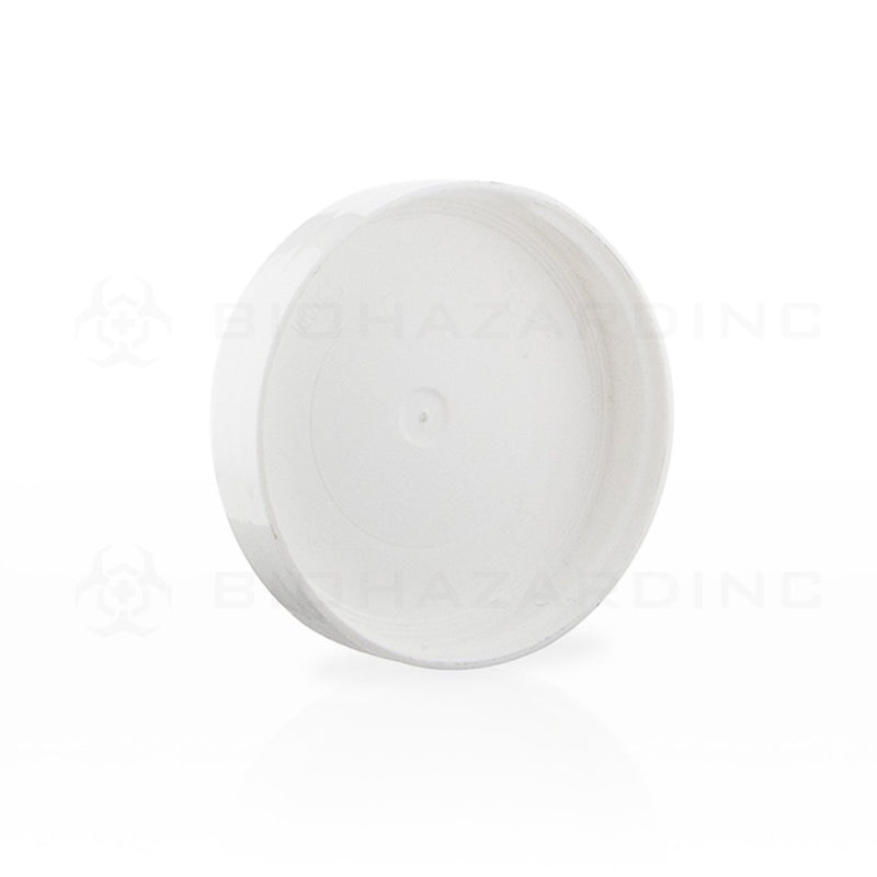 White Plastic Gloss Smooth Skirt Unlined Cap | 53mm