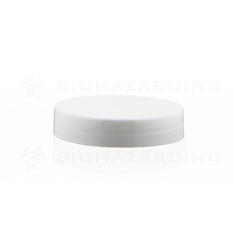 White Plastic Gloss Smooth Skirt Unlined Cap | 53mm