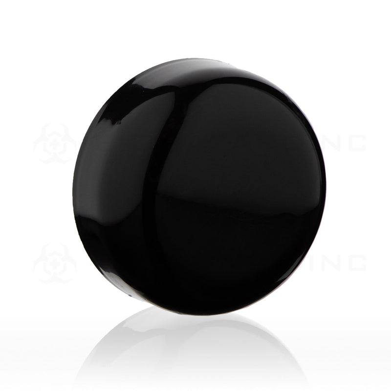 Black Gloss Unlined Plastic Half Dome Cap | 58mm