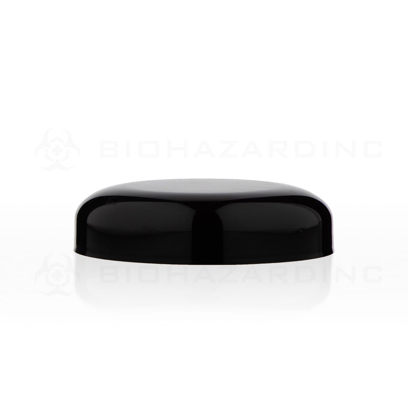 Black Gloss Unlined Plastic Half Dome Cap | 58mm