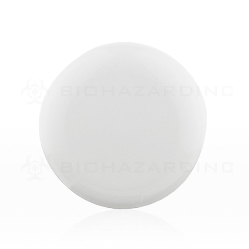 White Gloss Unlined Plastic Half Dome Cap | 58mm