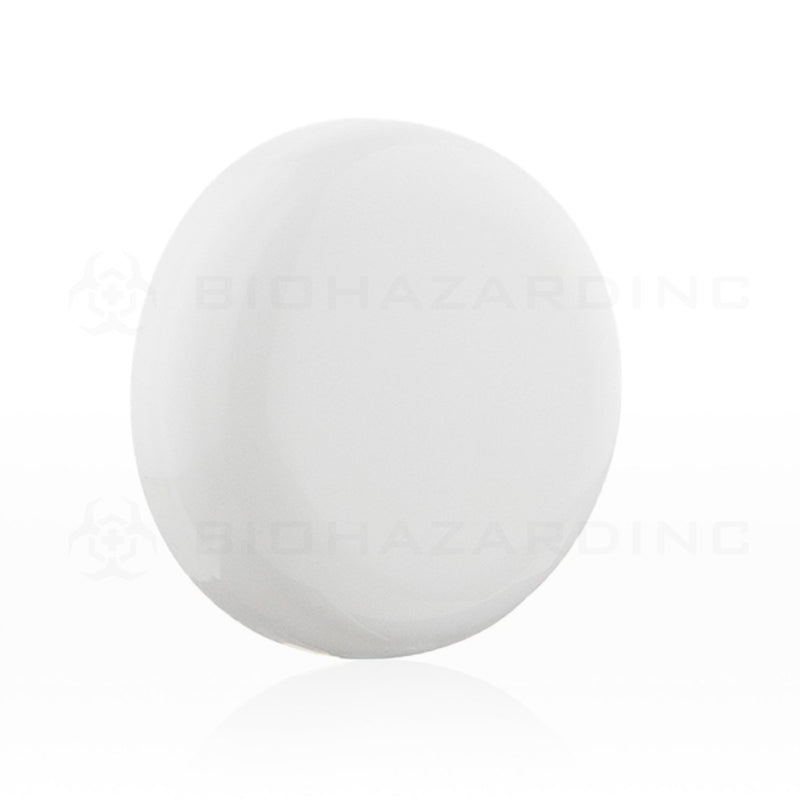 White Gloss Unlined Plastic Half Dome Cap | 58mm