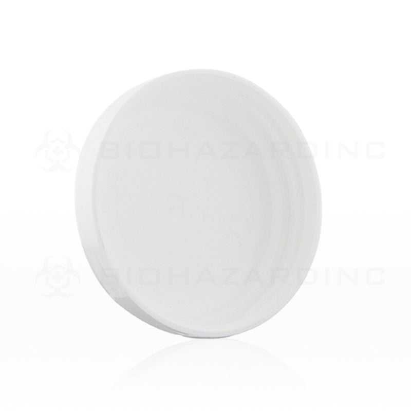 White Gloss Unlined Plastic Half Dome Cap | 58mm