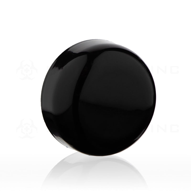 Black Gloss Unlined Plastic Half Dome Cap | 53mm