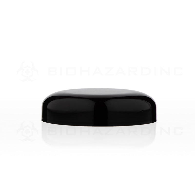 Black Gloss Unlined Plastic Half Dome Cap | 53mm