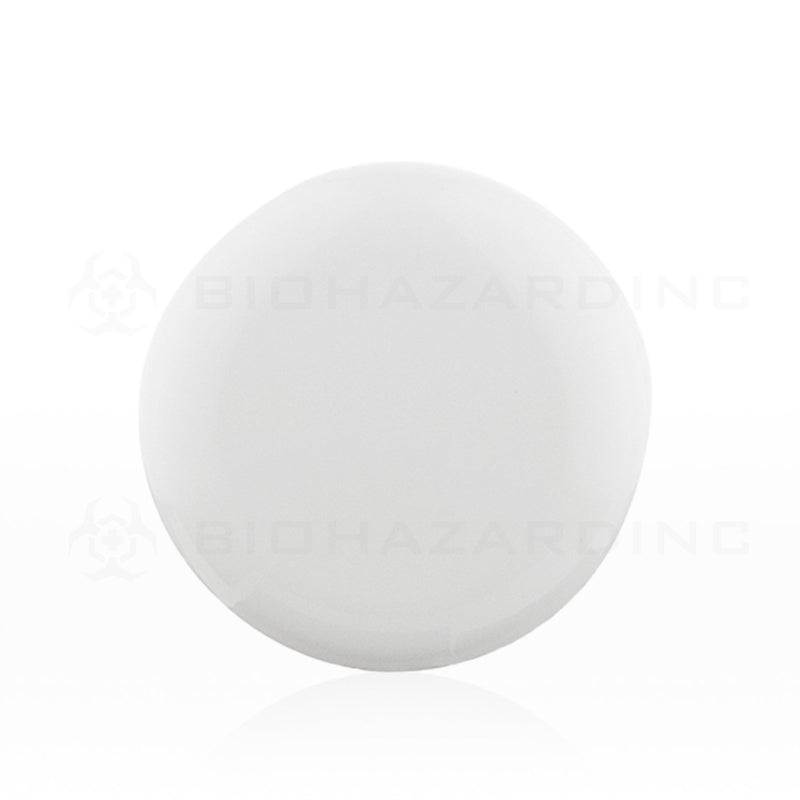 White Gloss Unlined Plastic Half Dome Cap | 53mm