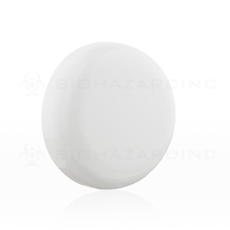 White Gloss Unlined Plastic Half Dome Cap | 53mm