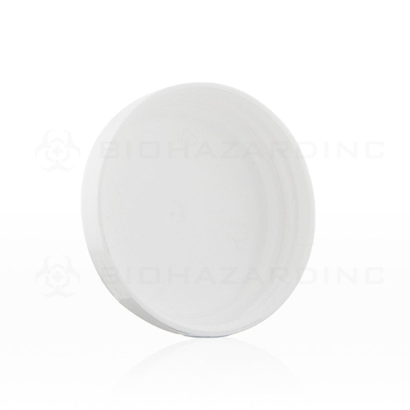 White Gloss Unlined Plastic Half Dome Cap | 53mm