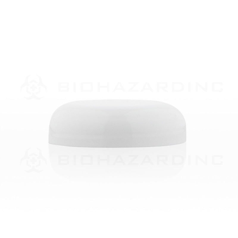 White Gloss Unlined Plastic Half Dome Cap | 53mm