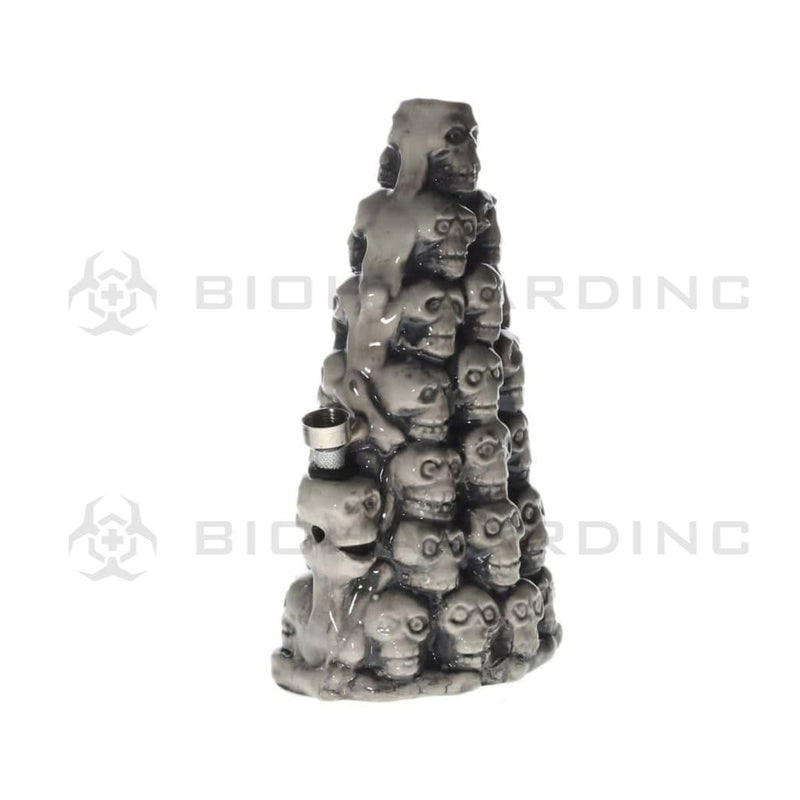 Biohazard Inc Ceramic Bong 8.5" Stack of Skulls Ceramic Water Pipe