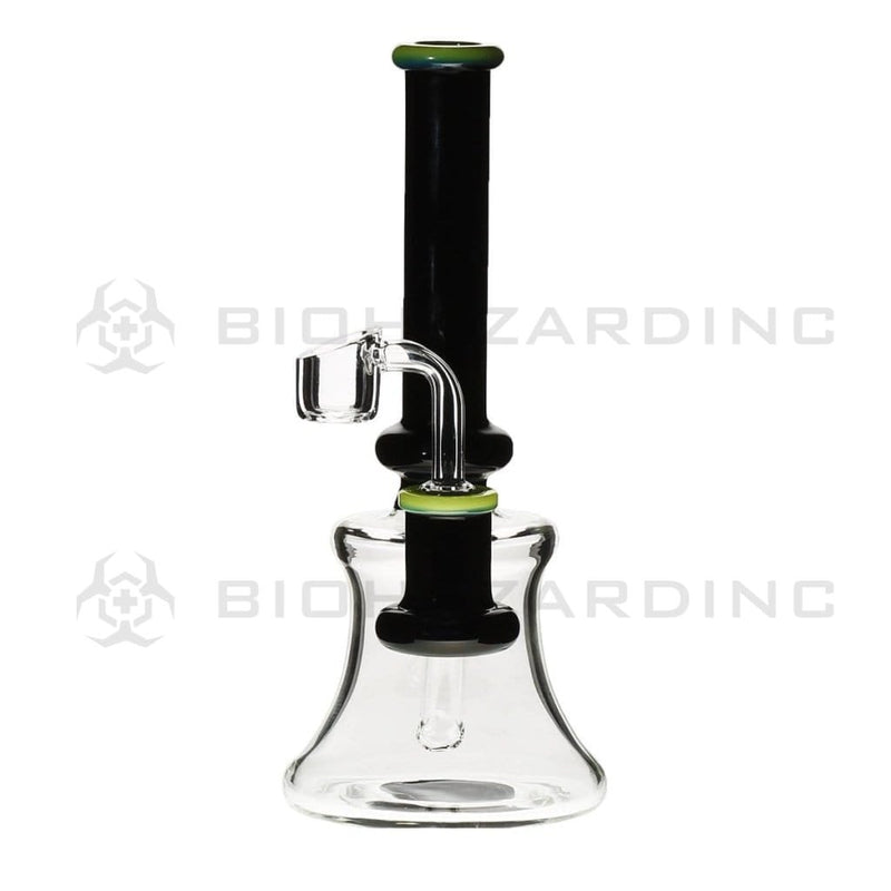 Biohazard Inc Glass Dab Rig 8" Banger Hanger Beaker w/ Banger - Green / Black