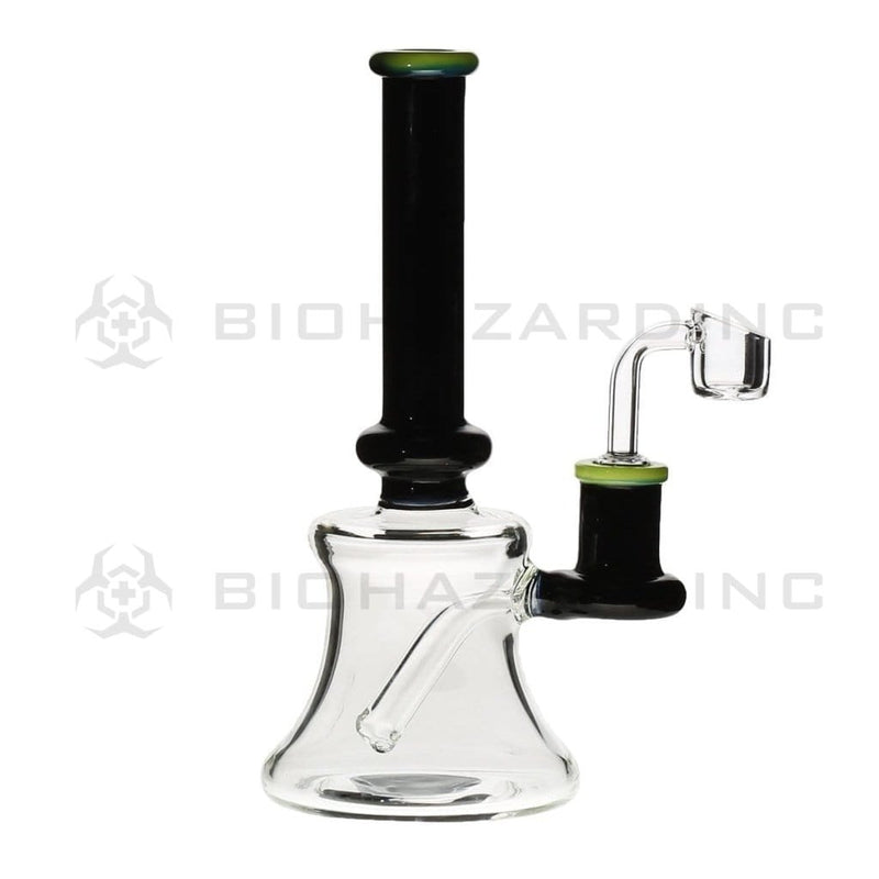 Biohazard Inc Glass Dab Rig 8" Banger Hanger Beaker w/ Banger - Green / Black