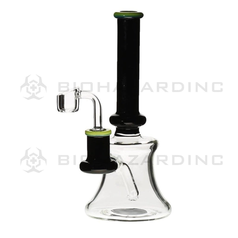 Biohazard Inc Glass Dab Rig 8" Banger Hanger Beaker w/ Banger - Green / Black