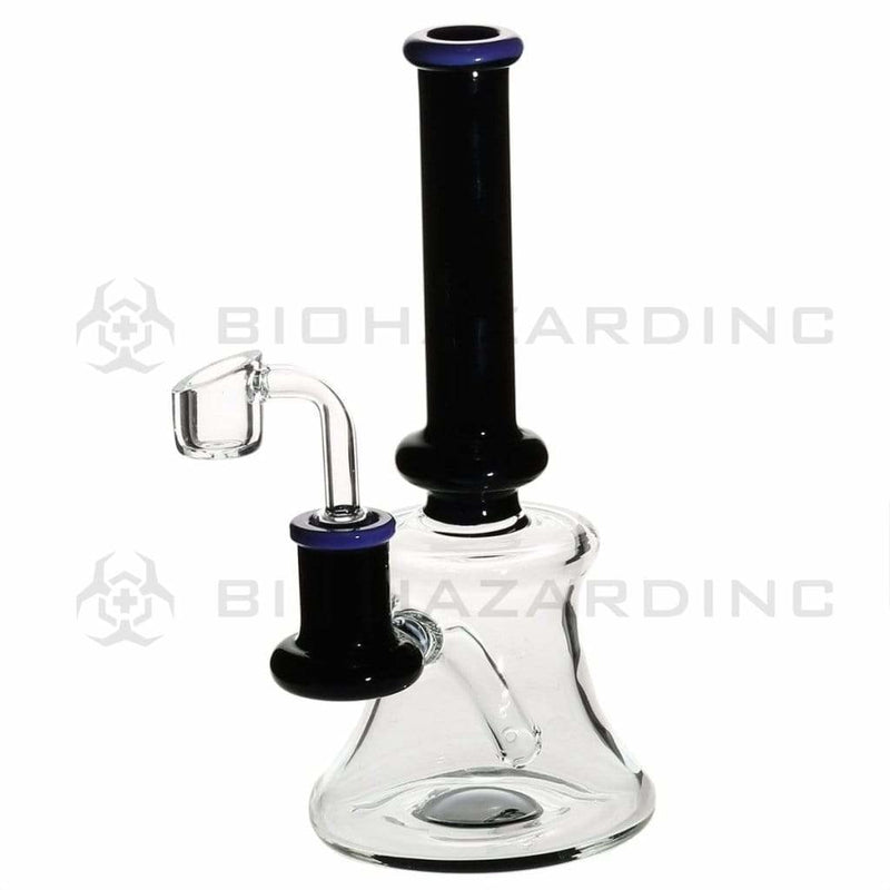 Biohazard Inc Glass Dab Rig 8" Banger Hanger Beaker w/ Banger - Purple / Black