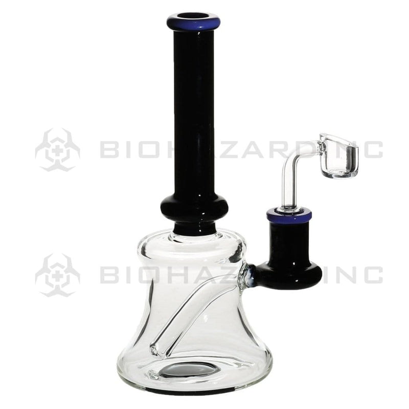 Biohazard Inc Glass Dab Rig 8" Banger Hanger Beaker w/ Banger - Purple / Black