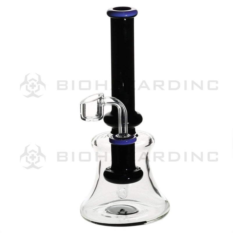 Biohazard Inc Glass Dab Rig 8" Banger Hanger Beaker w/ Banger - Purple / Black