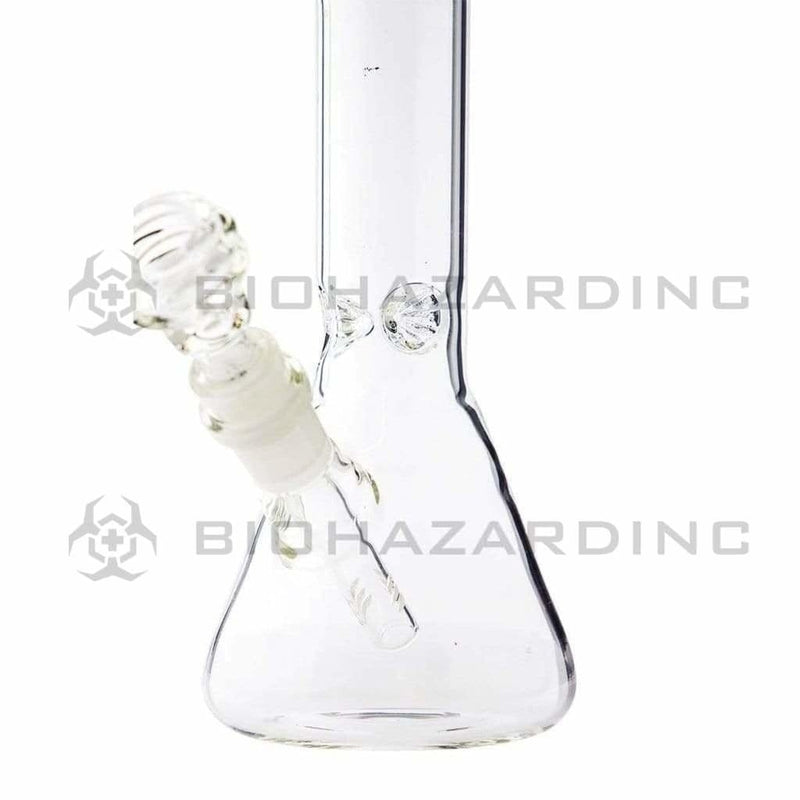 Biohazard Inc Glass Bong 8" Beaker Bong w/ Ice Pinch - Black Trim