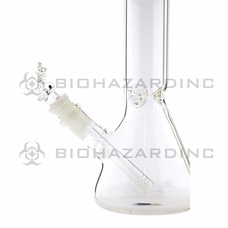 Biohazard Inc Glass Bong 8" Beaker Bong w/ Ice Pinch - Blue Trim