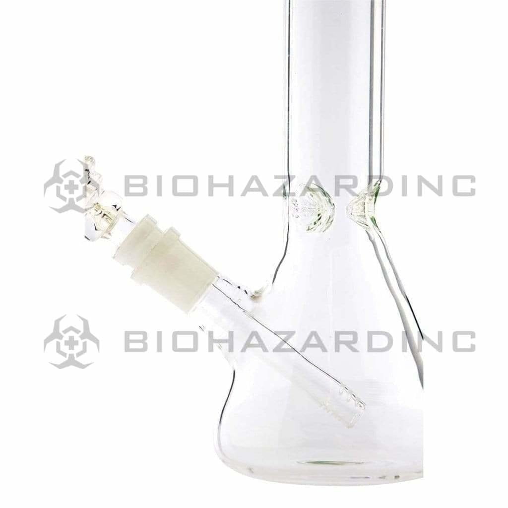 Biohazard Inc Glass Bong 8" Beaker Bong w/ Ice Pinch - Green Trim