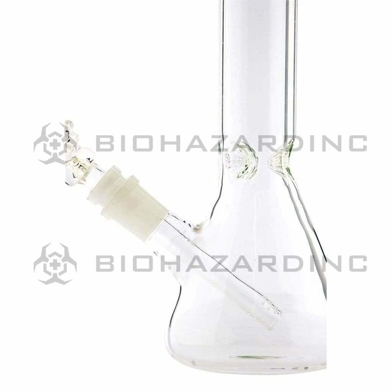 Biohazard Inc Glass Bong 8" Beaker Bong w/ Ice Pinch - Green Trim