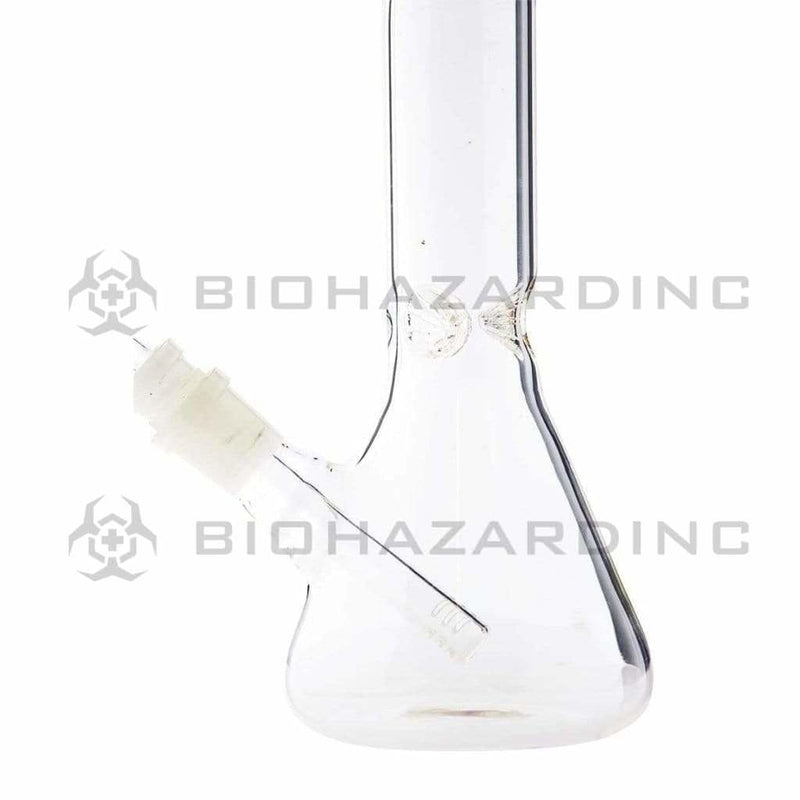 Biohazard Inc Glass Bong 8" Beaker Bong w/ Ice Pinch - Pink Trim