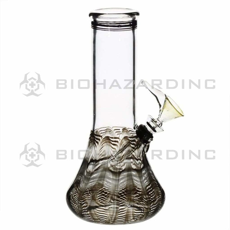 Biohazard Inc Glass Bong 8" Beaker Water Pipe w/ Slide - Black Rake