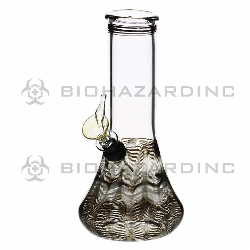 Biohazard Inc Glass Bong 8" Beaker Water Pipe w/ Slide - Black Rake