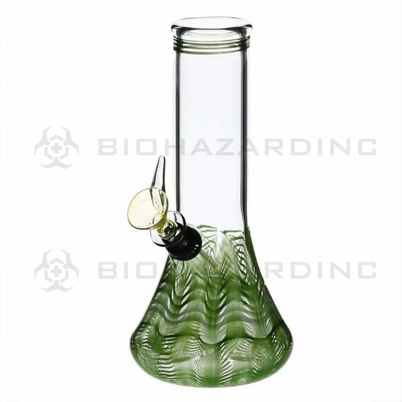 Biohazard Inc Glass Bong 8" Beaker Water Pipe w/ Slide - Green Rake