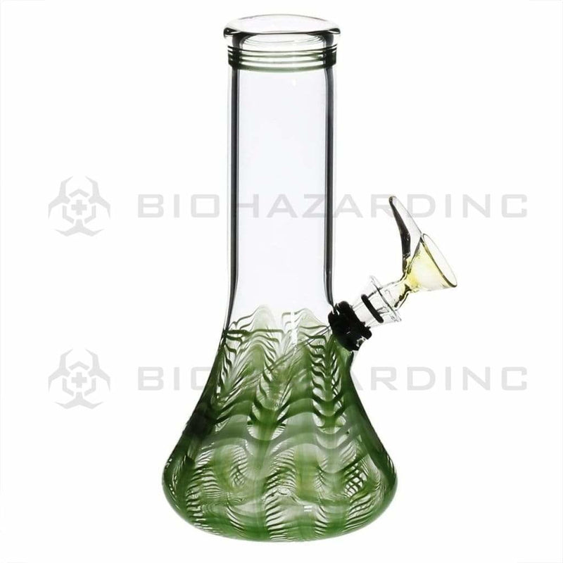 Biohazard Inc Glass Bong 8" Beaker Water Pipe w/ Slide - Green Rake