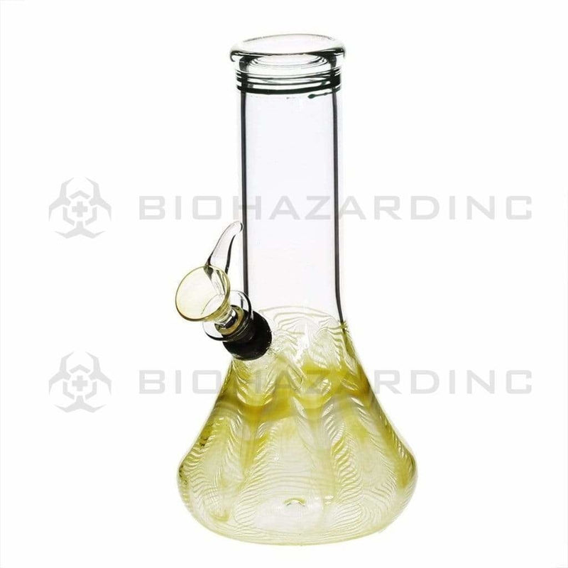 Biohazard Inc Glass Bong 8" Beaker Water Pipe w/ Slide - Yellow Rake