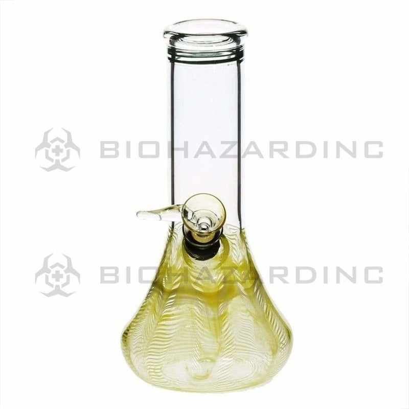 Biohazard Inc Glass Bong 8" Beaker Water Pipe w/ Slide - Yellow Rake