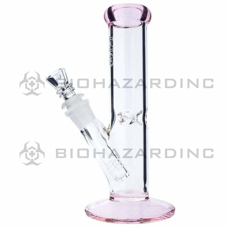 Bio Glass Glass Bong 8" BIO 38mm Straight - Pink Trim