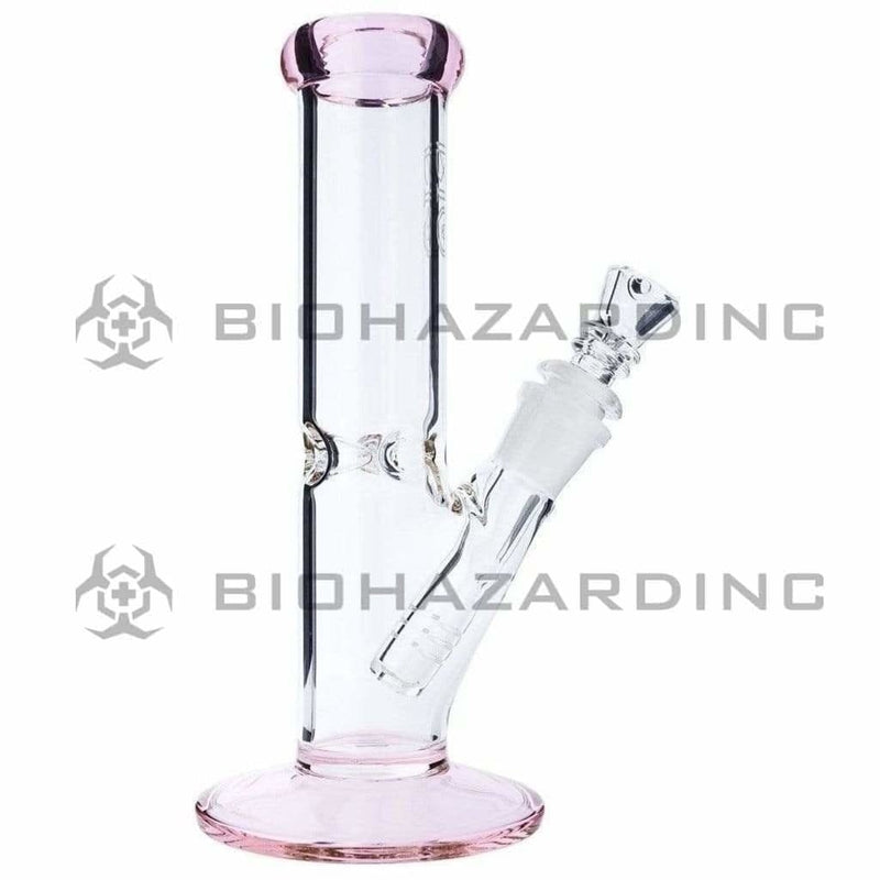 Bio Glass Glass Bong 8" BIO 38mm Straight - Pink Trim