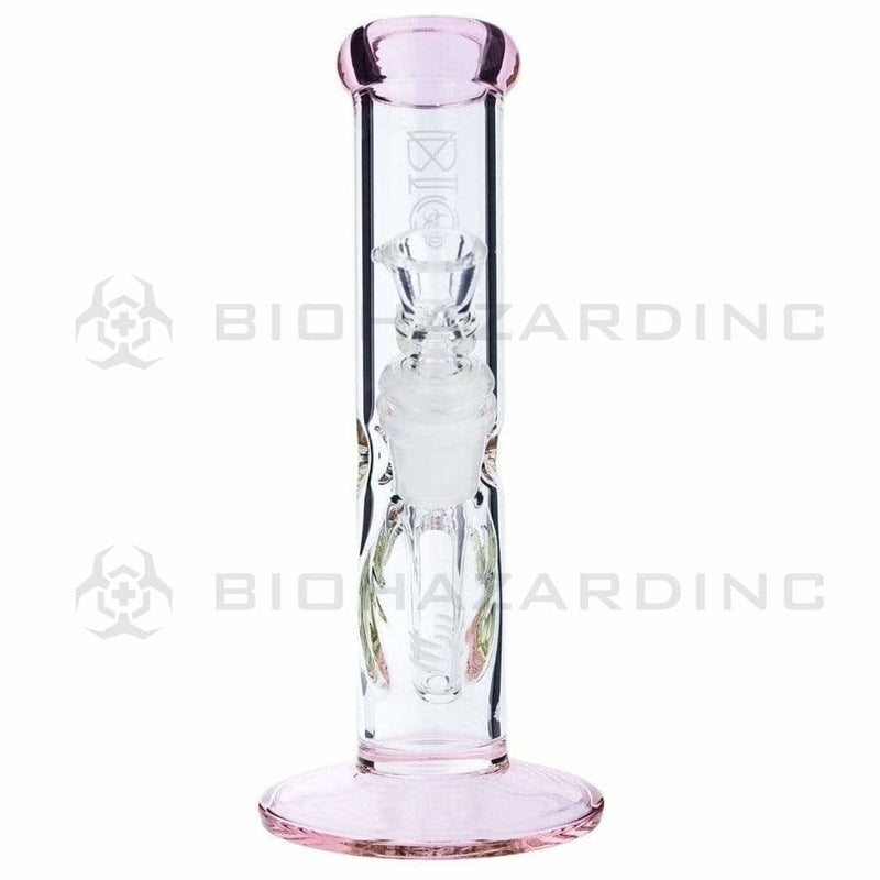 Bio Glass Glass Bong 8" BIO 38mm Straight - Pink Trim