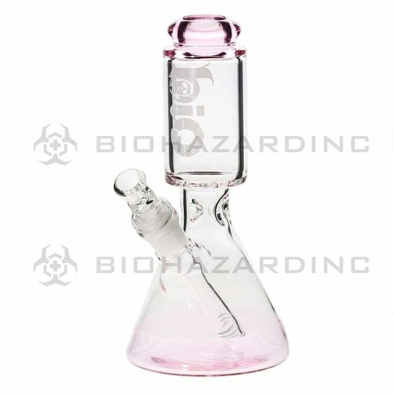 Bio Glass Glass Bong 8" BIO 50mm-25mm Beaker Water Pipe - Pink