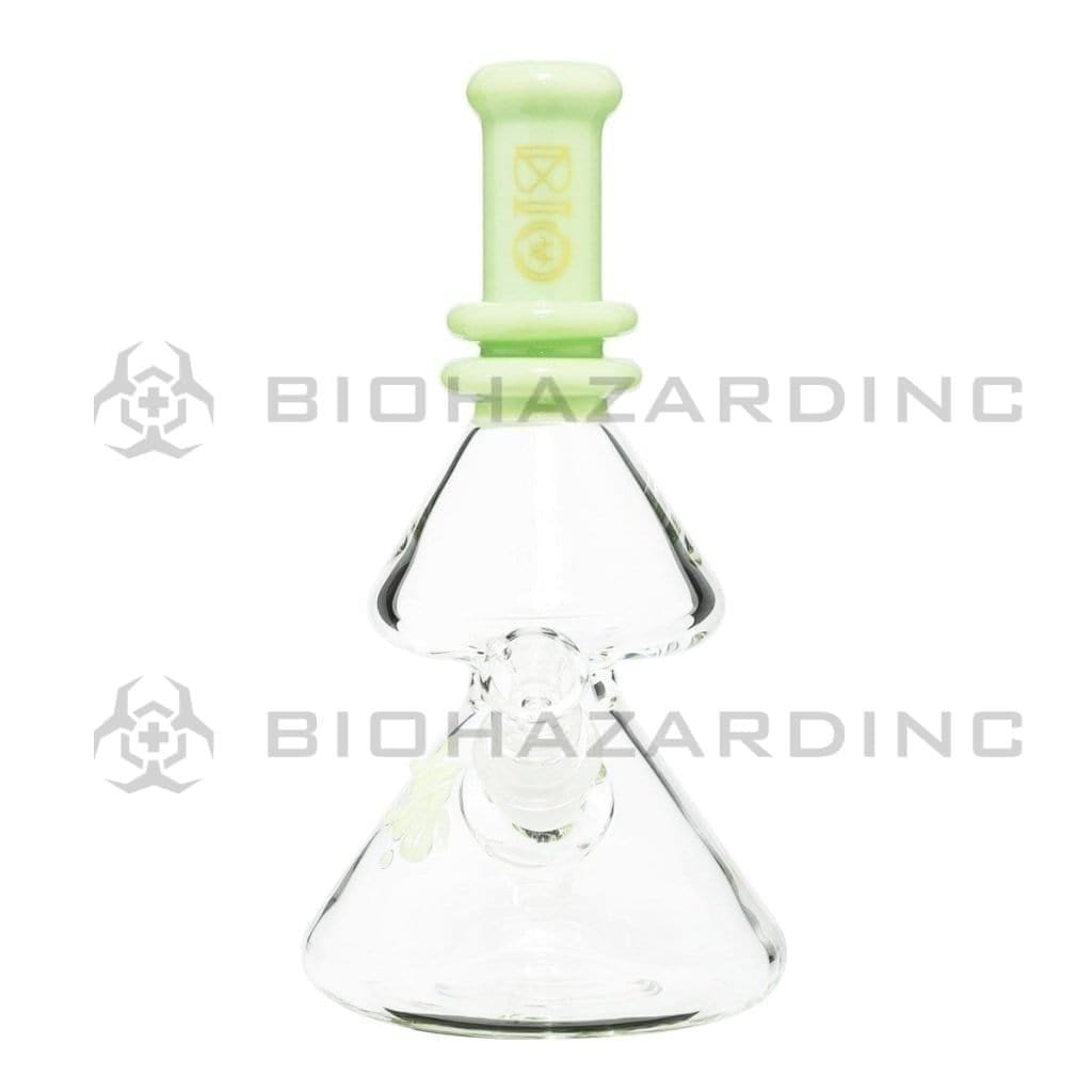 Bio Glass Glass Bong 8" BIO Double Beaker Bong - Green / Gold