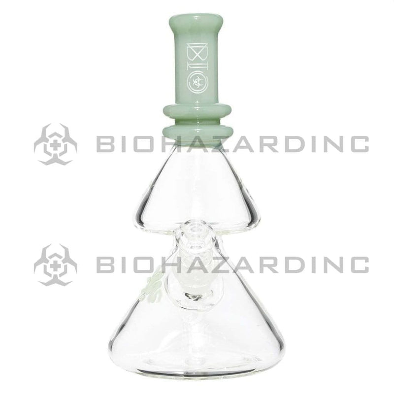 Bio Glass Glass Bong 8" BIO Double Beaker Bong - Jade Green / Silver