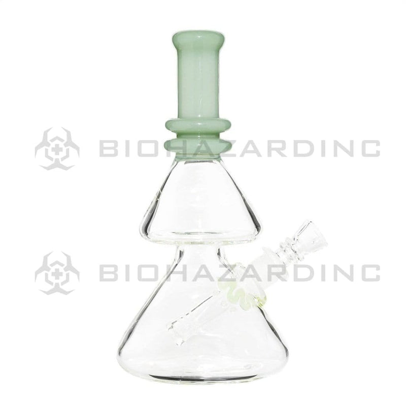 Bio Glass Glass Bong 8" BIO Double Beaker Bong - Jade Green / Silver