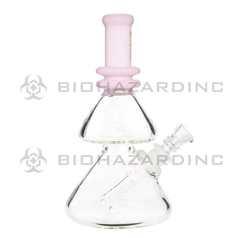 Bio Glass Glass Bong 8" BIO Double Beaker Bong - Pink / Gold