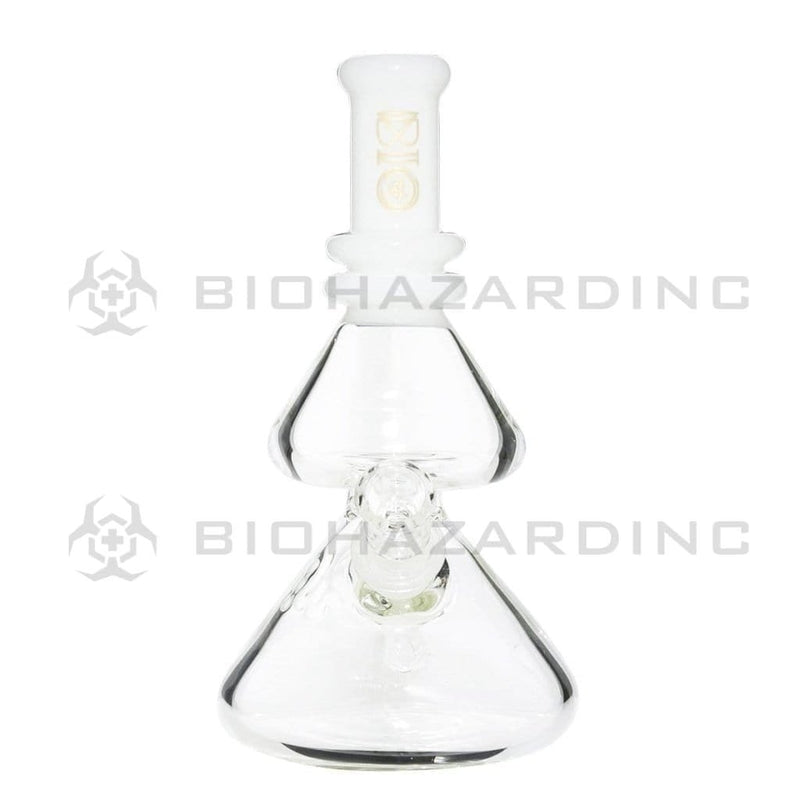 Bio Glass Glass Bong 8" BIO Double Beaker Bong - White / Gold