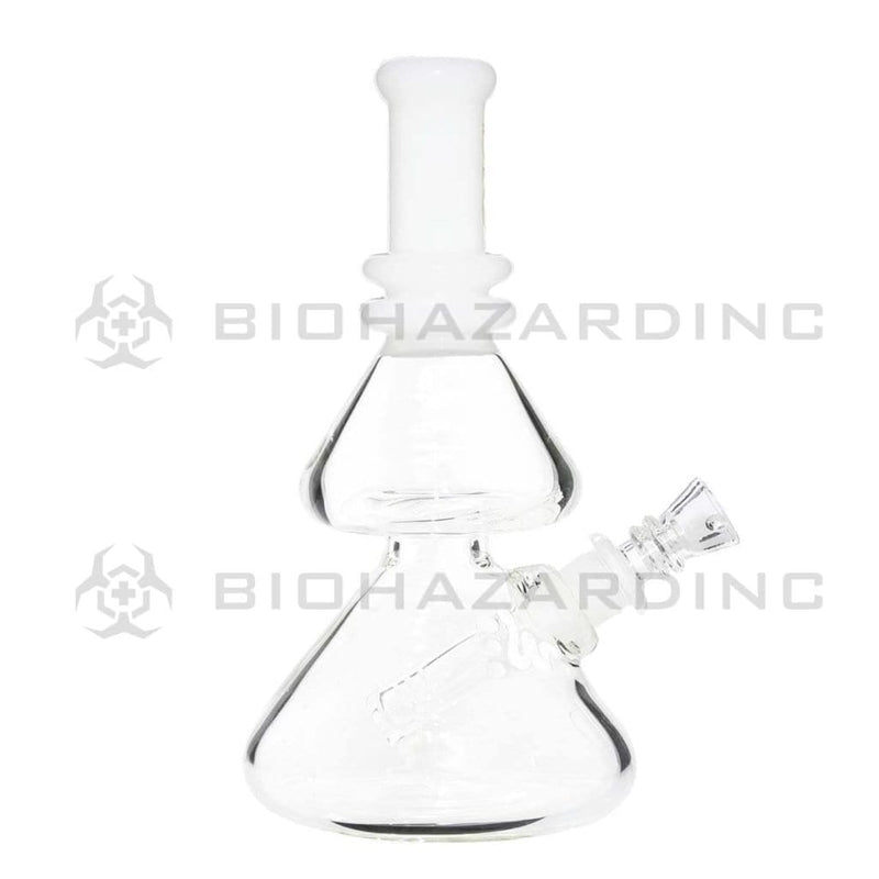 Bio Glass Glass Bong 8" BIO Double Beaker Bong - White / Gold